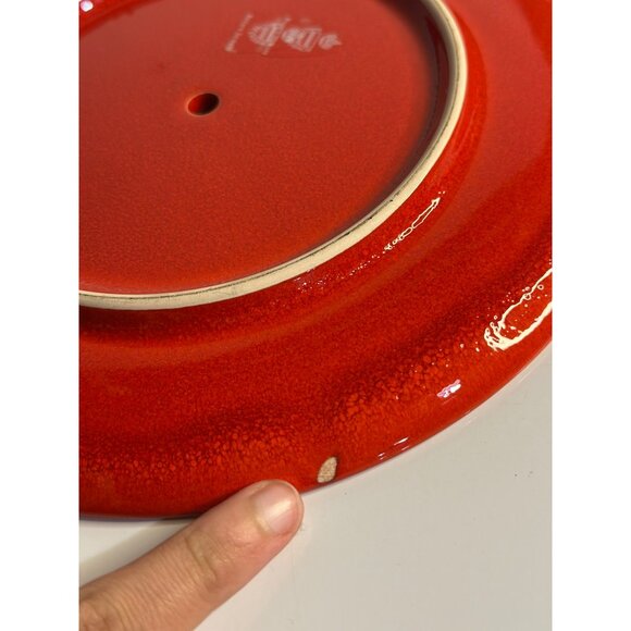 VTG Waechtersbach 7.5" Red Christmas Tree Cake Tier Replacement Plates W. German - Picture 3 of 8